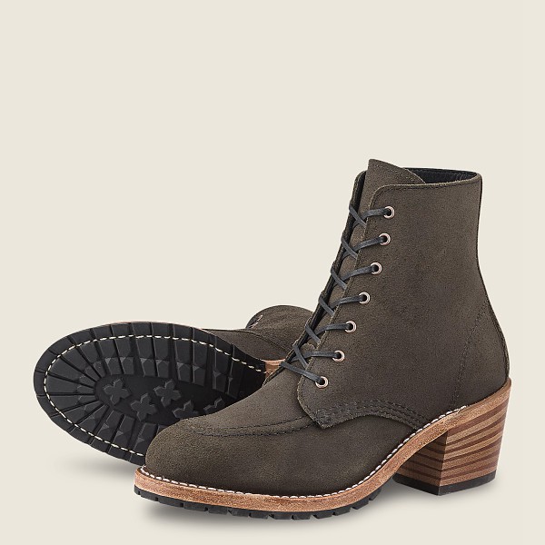 Red Wing Womens Heritage Boots - Clara - Heeled Acampo Leather - Dark Grey - UKG841052